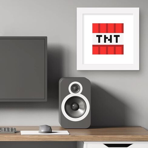 Trends International Gallery Pops Minecraft: Iconic Pixels - Blocks - TNT Wall Art Wall Poster, 12" x 12", Black Framed Version in Saudi Arabia