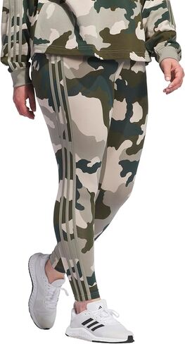بنطال ضيق للنساء من adidas مقاس كبير Essentials 3-Stripes مموه مطبوع بطول 7/8 in Saudi Arabia