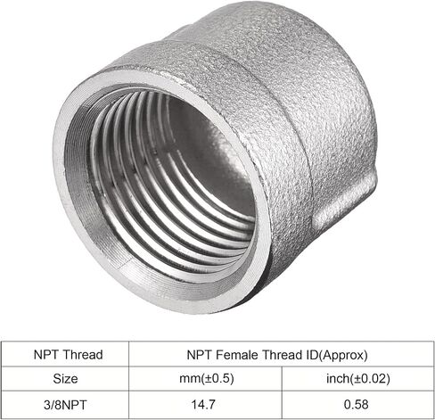 uxcell 304 Stainless Steel Pipe End Cap Fitting 1/4 NPT Female Thread Plug in Saudi Arabia