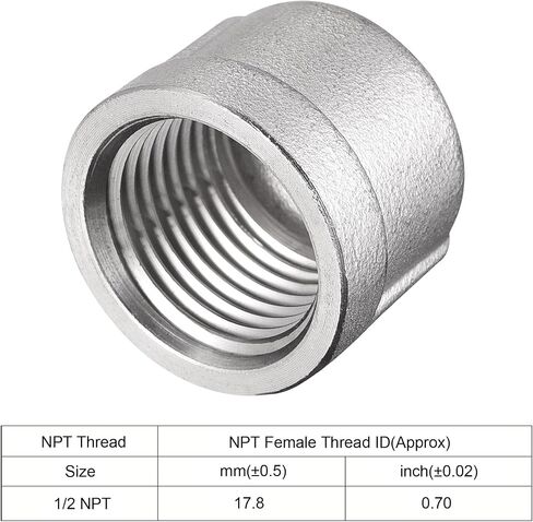 uxcell 304 Stainless Steel Pipe End Cap Fitting 1/4 NPT Female Thread Plug in Saudi Arabia