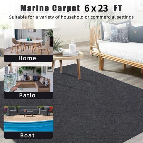 6FT*13.1FT Boat Marine Carpet, Blue Marine Carpet, Indoor/Outdoor Rug, TPR Non-Slip, Waterproof, for Patio Deck, Outdoor Use, Camping in Kuwait