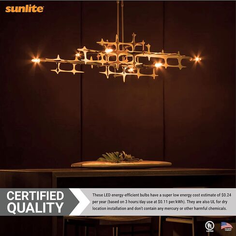 لمبة إضاءة أنبوبية LED بشعيرة T8 من Sunlite، 2 واط (ما يعادل 25 وات)، قاعدة شمعدان E12، قابلة للتعتيم، 85 مم، مدرجة في قائمة UL، 130 لومن، 2700 كلفن أبيض ناعم، 12 قطعة in Saudi Arabia