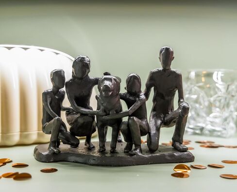 تماثيل العائلة والكلاب، عائلة من الحديد الزهر مكونة من 3 تماثيل، هدية لمحبي الكلاب، هدية تذكارية للكلاب in Saudi Arabia