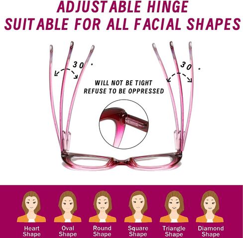 Hubeye 3 Pack Cat Eye Reading Glasses for Women Oversized Blue Light Blocking Fashion Reader with Spring Hihinge in Saudi Arabia