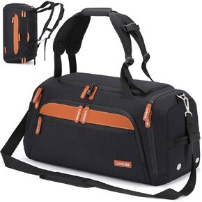 حقيبة رياضية لوميسنر مع جيب مبلل ومساحة للأحذية، حقيبة سفر من القماش الخشن للرجال (أرجواني (مع 3 مكعبات تعبئة)) in Kuwait