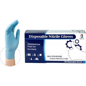 Nitrile Disposable Safety Protective Gloves, No Powder, No Silica gel, Raised Texture Anti-shedding 50 Gloves