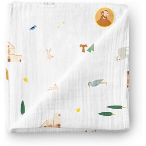 Be A Heart Catholic Baby Blanket, Nursery Swaddling Blankets, Organic Cotton Blankets