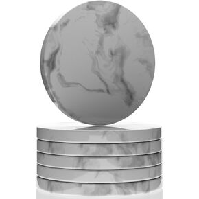Set of 4 - Black Marble Stone Coasters Polished Coasters – 3.5 Inches (9 cm) in Diameter – Protection from Drink Rings -CraftsOfEgypt