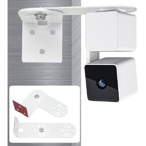 Haoyou Metal Wall Mount Bracket for Wyze Cam Pan V3/V2 Adhesive No Drill Indoor/Outdoor Installation(2 Pack White) in Kuwait