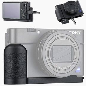 JJC Upgrade Hand Grip Bracket for Sony Alpha A7CII A7CR Camera, A7CII A7CR Handgrip Quick Release Plate for Airtag with Arca Swiss Type Tripod Mount, Metal Camera Holder Replaces Sony GP-X2 Grip