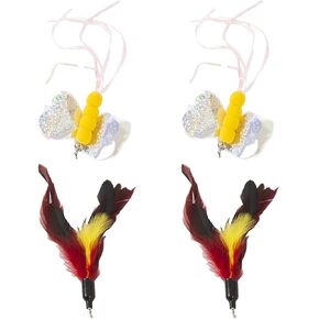 2-in-1 Rechargeable Motion Activated Interactive Cat Toys for Indoor Cats, Long Lifetime Motor Cat Chasing Toy for Exercise/Moving Butterfly/Feather Wand Kitten Toys
