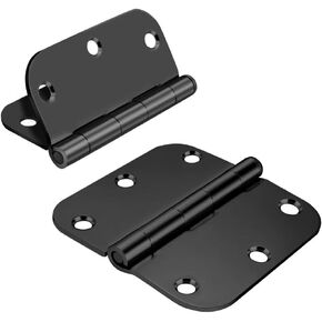 Gold Door Hinges 3.5 Inch 12 Pack, Interior Bedroom Door Hinges with 5/8" Radius Round Corner, Polished Brass Door Hinges 3-1/2" x 3-1/2"