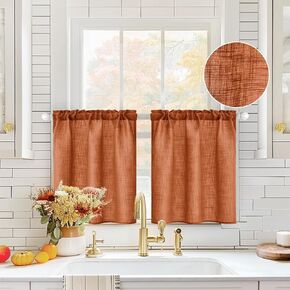 MIULEE Sage Green Linen Curtains 84 Inch Length 2 Panels Set for Living Room Bedroom Semi Sheer Light Filtering Farmhouse Rod Pocket Long Soft Thick Linen Textured Window Drapes W42XL84 in Kuwait