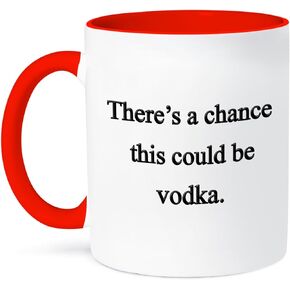 3dRose There's a Chance This Could Be Vodka Ceramic Mug, 15-Ounce