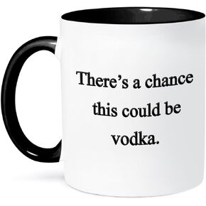 3dRose There's a Chance This Could Be Vodka Ceramic Mug, 15-Ounce