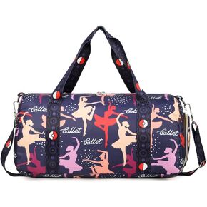 Kids Overnight Duffle Bag,Carry On Sleepover Weekender Travel Bag for Kid ,Girls Ballet Dance Bag Teens Sports Gym Gymnastics Bag with Shoe Compartment (Graffiti)
