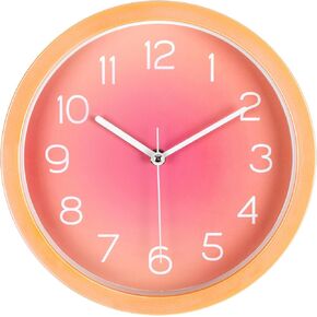 Wall Clock 10 Inch Silent Non Ticking Battery Operated Small Analog Kid Clocks for Bedroom Kitchen Office Living Room Home Decor Bathroom Bedroom School Kids