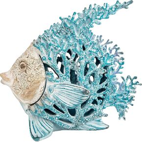 Ocean Decor White Coral Reef Angelfish Beach Home Decor Coral Look Polystone Tabletop Collection