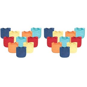 Hudson Baby Unisex Baby Rayon from Bamboo Terry Bibs, Basic Bright, One Size (Pack of 2)