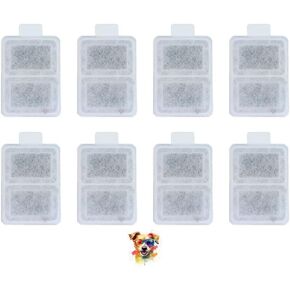 Free Fall Fountain Filter Cartridges compatible with Whisker City Brand Fountains 50 oz. (small) and 150 oz. (medium) sizes. Pack of 8 Carbon Activated filters by Trinity Marketplace.