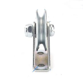 Chiloskit 23mm/1inch Wire Rope Pulley Block Bearing Wheel Bearings Wire Rope Guide Wheel for Lifting with Triangular Bracket, 260LB (L Bracket)