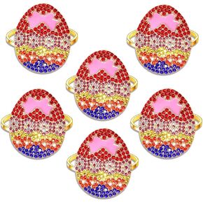 Heart Napkin Rings Set of 6, Valentine’s Day Rhinestone Glitter Enamel Heart Napkin Holder Ring for Table Setting, Holiday Wedding Birthday Party Serviette Buckles Decor (Red Heart)