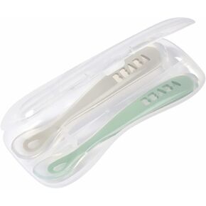 BEABA Baby's First Foods Spoon Set with Travel Case, Original Silicone Baby Spoons, Baby Essentials, Baby Spoons, Travel Set, Baby Gifts, Sage + Cloud