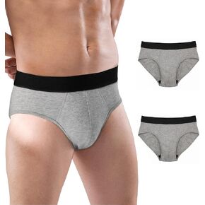 BATTEWA Mens Incontinence Underwear,Leak Proof Boxer Brief Underwear, Cotton Absorbent Leakage Protective100ML(2 Pack)