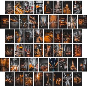 KONGSY Pink Wall Collage Kit (50pcs, 4x6inch) - Pink & Grey Room Decor for Girls, Wall Decor for Bedroom, Dorm