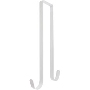 12 inch Wreath Hanger for Front Door Christmas Decoration Metal Over The Door Double Hook (Black)