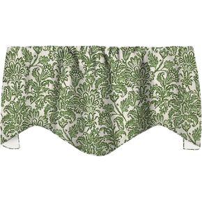 Window Treatments Valance Curtains Kitchen Curtains Window Valances or Living Room Curtains Lined Swag Short Curtains Tommy Bahama Fabric Beach Decor Green and Blue Valence 53" x 18"