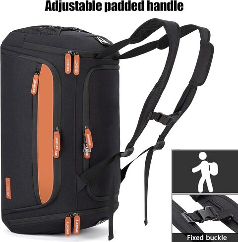 حقيبة رياضية لوميسنر مع جيب مبلل ومساحة للأحذية، حقيبة سفر من القماش الخشن للرجال (أرجواني (مع 3 مكعبات تعبئة)) in Kuwait