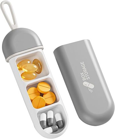 Travel Pill Organizer, 3-Slot Small Pill Case with Slide-Open, Portable Pocket Pill Case with Moisture-Proof Strip Mini Pill Box Pill Container for Purse, Traveling, Trip, White in Saudi Arabia