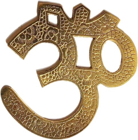 PARIJAT HANDICRAFT Brass sacred om symbol meditation room yoga decor brass decor brass wall art wall decorations (Brass-Om-0101) in Saudi Arabia