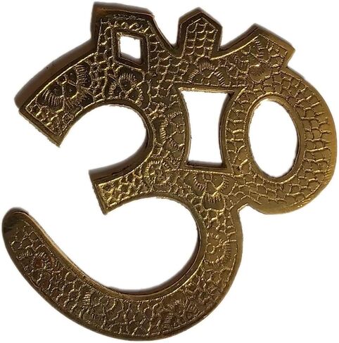 PARIJAT HANDICRAFT Brass sacred om symbol meditation room yoga decor brass decor brass wall art wall decorations (Brass-Om-0101) in Saudi Arabia