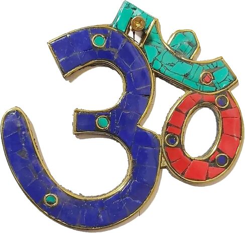 PARIJAT HANDICRAFT Brass sacred om symbol meditation room yoga decor brass decor brass wall art wall decorations (Brass-Om-0101) in Saudi Arabia