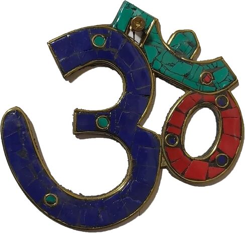PARIJAT HANDICRAFT Brass sacred om symbol meditation room yoga decor brass decor brass wall art wall decorations (Brass-Om-0101) in Saudi Arabia