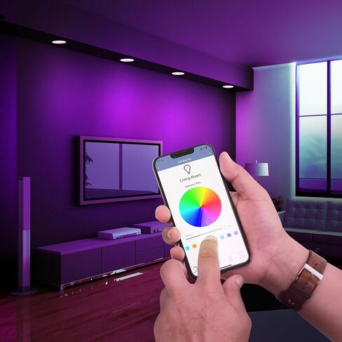 Feit Electric Smart Recessed Light, Fits Most 5-6" Can Housing, Works with Alexa or Google Assistant, Dimmable, 75W Equiv, 1000 Lumens, 2.4GHz WiFi Color Changing Downlight, LEDR6/RGBW/AG, 1 Pack in Saudi Arabia