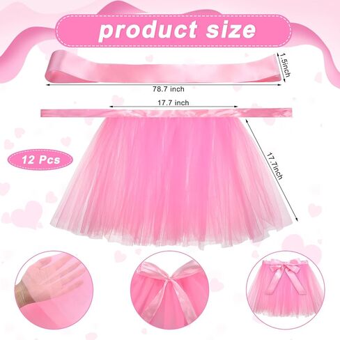 Timgle 12 Set Tulle Chair Tutu Skirt Bulk with Sash Bow Baby Birthday Party Throne Chair Cover High Chair Decor for Baby Shower Party Supplies Decorations for Baby Girl in Saudi Arabia