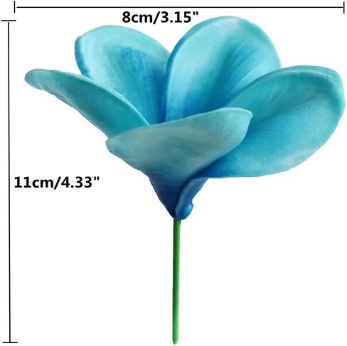 10 قطع من Xilyya ذات ملمس حقيقي طبيعي ورأس زهور بلوميريا صناعية وليست حريرية مع جذع لتزيين الكعك بنفسك وباقات الزفاف (مشمش) in Kuwait