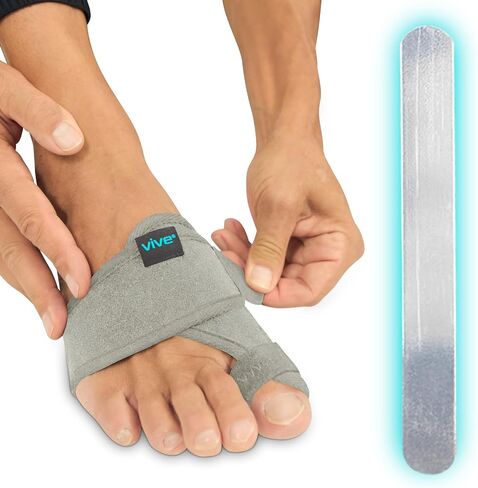 Vive Bunion Brace (Pair) - Big Toe Corrector Straightener with Splint - Hallux Valgus Pad, Joint Pain Relief, Alignment Treatment - Orthopedic Sleeve Foot Wrap Support for Men and Women (Black) in Saudi Arabia
