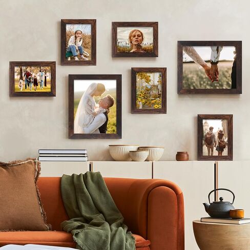 Muzilife Picture Frame Set of 11 Gallery Wall Frame Collage with Three 8×10 and Eight 5×7 Photo Frames for Photos, Paintings, Landscape, Posters, Artwork, Perfect for Wall Decor, Black in Kuwait