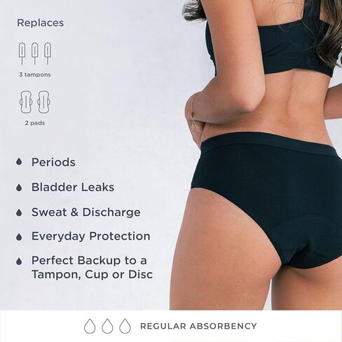 saalt Reusable Period Underwear - Comfortable, Thin, and Keeps You Dry from All Leaks (Cotton, Brief) in Kuwait