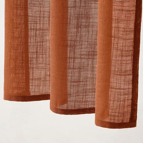 MIULEE Sage Green Linen Curtains 84 Inch Length 2 Panels Set for Living Room Bedroom Semi Sheer Light Filtering Farmhouse Rod Pocket Long Soft Thick Linen Textured Window Drapes W42XL84 in Kuwait