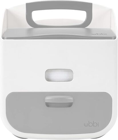 علبة حفاضات محمولة وبساط تغيير الحفاضات من أوبي، تخزين الحفاضات، منظم العلبة، تخزن حفاضات الأطفال والمناديل المبللة وإكسسوارات الأطفال، رمادي داكن in Kuwait