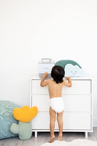 علبة حفاضات محمولة وبساط تغيير الحفاضات من أوبي، تخزين الحفاضات، منظم العلبة، تخزن حفاضات الأطفال والمناديل المبللة وإكسسوارات الأطفال، رمادي داكن in Kuwait