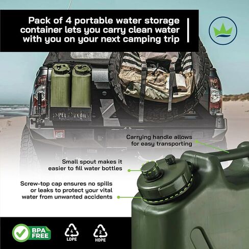 Scepter 5 Gallon 20 Liter Durable Portable BPA Free Military Water Storage Container for Camping and Emergency Management with Small Spout, Sand in Kuwait