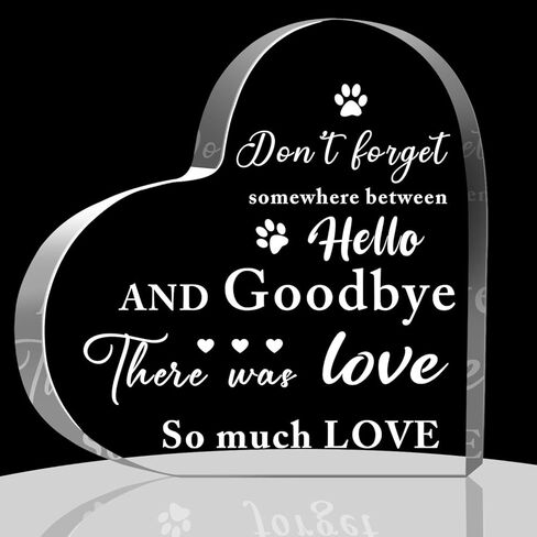 Pet Sympathy Keepsakes Sympathy Gift for Loss of Dog Pet Remembrance Gift Heart Acrylic Sign for Table Desk Decor Memorial Keepsake Dog Bereavement Gifts in Kuwait