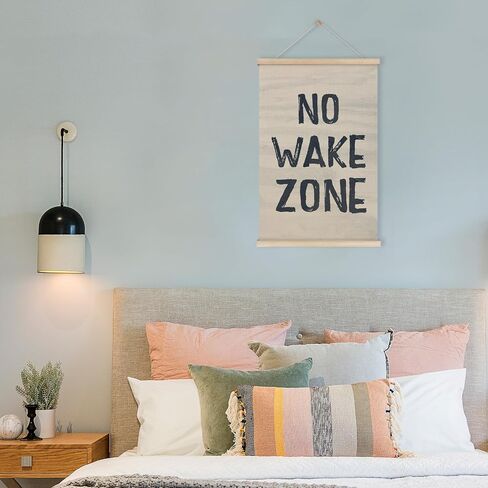 HRQKO No Wake Zone إطار شماعات ملصق، ديكور منزل البحيرة، ديكور البحيرة، فن جدار المحيط البحري مع إطارات خشبية، ديكور جدار الأمواج الأزرق الداكن لغرفة نوم الحضانة الصبي، 12 × 16 بوصة in Saudi Arabia