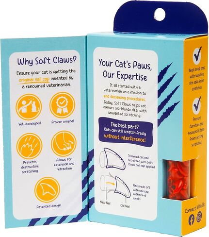 Soft Claws Safe Scratch-Free Solution for Cats - CLS (Cleat Lock System), Size: Small, Color: Red in Kuwait